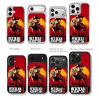 RDR2 Arthur Morgan cowboy revolver Chris Brown Phone Case Black Electroplated Silver For Iphone 11 To 17