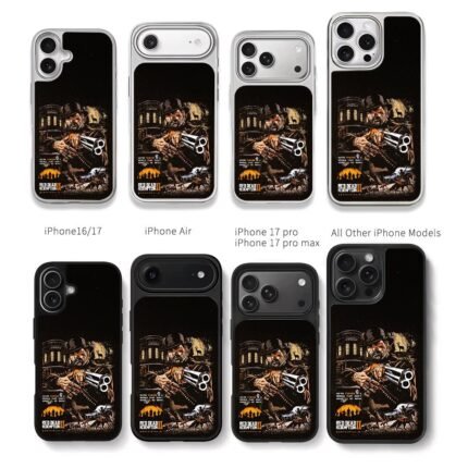 RDR2 cowboy shotgun western art Chris Brown Phone Case Black Electroplated Silver For Iphone 11 To 17