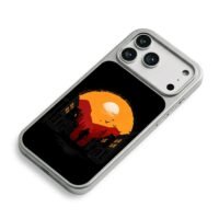 RDR2 Cowboy Sunset Town Art iPhone 17 Pro Max Electroplated Silver Case2