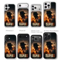 RDR2 cowboy sunset train camp art Chris Brown Phone Case Black Electroplated Silver For Iphone 11 To 17