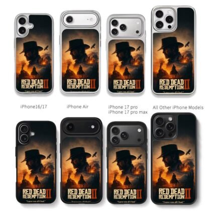 RDR2 cowboy sunset train camp art Chris Brown Phone Case Black Electroplated Silver For Iphone 11 To 17