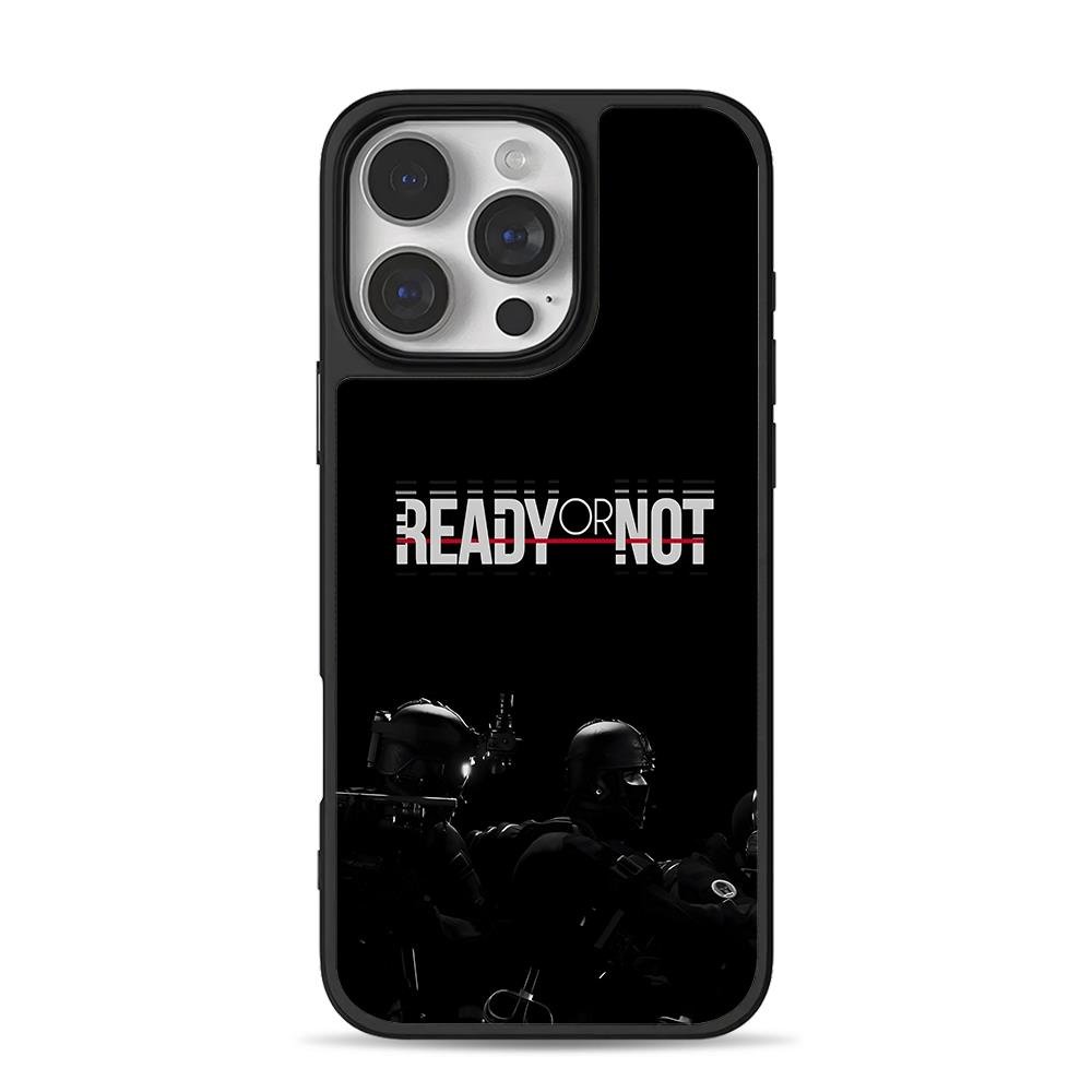 Ready or Not SWAT team graphic art iPhone 16 Pro Max Black Case Ready or Not SWAT team graphic art iPhone 16 Pro Max Black Case