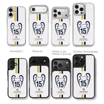 Real Madrid 2024 UCL 15th trophy Chris Brown Phone Case Black Electroplated Silver For Iphone 11 To 17