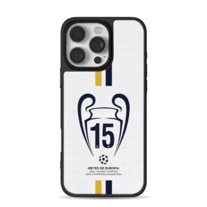 Real Madrid 2024 UCL 15th trophy iPhone 16 Pro Max Black Case
