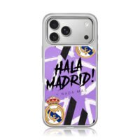 Real Madrid Hala Madrid purple art iPhone 17 Pro Max Electroplated Silver Case1