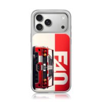 Rear red Ferrari F40 with SIZO text iPhone 17 Pro Max Electroplated Silver Case1
