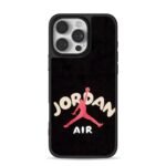 Red Air Jordan jumpman logo black iPhone 16 Pro Max Black Case