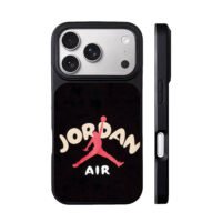 Red Air Jordan jumpman logo black iPhone 17 Pro Max Black Case