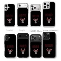Red Bane text and mask logo black Chris Brown Phone Case Black Electroplated Silver For Iphone 11 To 17