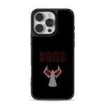 Red Bane text and mask logo black iPhone 16 Pro Max Black Case