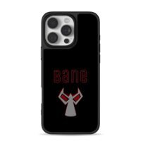 Red Bane text and mask logo black iPhone 16 Pro Max Black Case