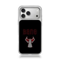Red Bane text and mask logo black iPhone 17 Pro Max Electroplated Silver Case1