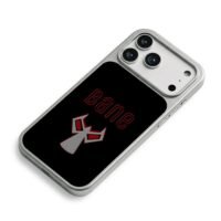 Red Bane text and mask logo black iPhone 17 Pro Max Electroplated Silver Case2