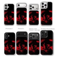 Red black cowboy silhouette RDR art Chris Brown Phone Case Black Electroplated Silver For Iphone 11 To 17