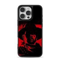 Red black cowboy silhouette RDR art iPhone 16 Pro Max Black Case