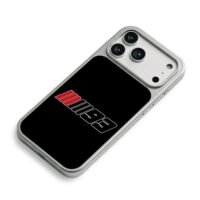 Red black stripes 93 motogp design iPhone 17 Pro Max Electroplated Silver Case2