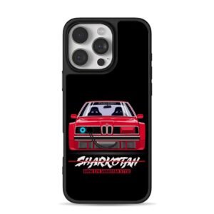 Red BMW E24 Sharkotan stance tuned car iPhone 16 Pro Max Black Case
