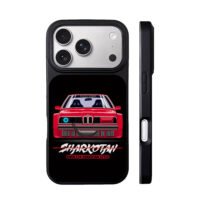 Red BMW E24 Sharkotan stance tuned car iPhone 17 Pro Max Black Case