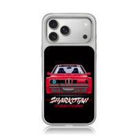 Red BMW E24 Sharkotan stance tuned car iPhone 17 Pro Max Electroplated Silver Case1