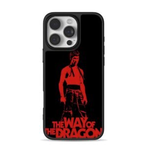Red Bruce Lee The Way of the Dragon iPhone 16 Pro Max Black Case