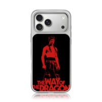 Red Bruce Lee The Way of the Dragon iPhone 17 Pro Max Electroplated Silver Case1