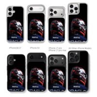 Red Bull F1 Driver Helmet Racing Suit Chris Brown Phone Case Black Electroplated Silver For Iphone 11 To 17