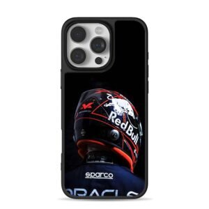 Red Bull F1 Driver Helmet Racing Suit iPhone 16 Pro Max Black Case