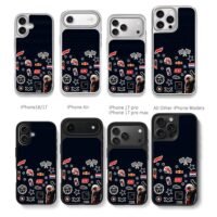 Red Bull F1 Max Verstappen stickers Chris Brown Phone Case Black Electroplated Silver For Iphone 11 To 17