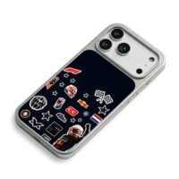Red Bull F1 Max Verstappen stickers iPhone 17 Pro Max Electroplated Silver Case2