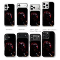 Red Bull F1 racer helmet with logos Chris Brown Phone Case Black Electroplated Silver For Iphone 11 To 17