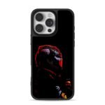 Red Bull F1 racer helmet with logos iPhone 16 Pro Max Black Case