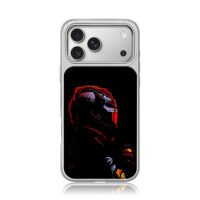 Red Bull F1 racer helmet with logos iPhone 17 Pro Max Electroplated Silver Case1