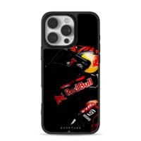 Red Bull F1 racing driver helmet and suit iPhone 16 Pro Max Black Case