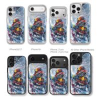 Red Bull F1 Racing Helmet Art Chris Brown Phone Case Black Electroplated Silver For Iphone 11 To 17