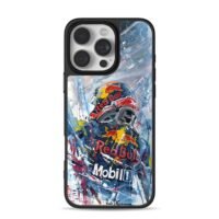 Red Bull F1 Racing Helmet Art iPhone 16 Pro Max Black Case