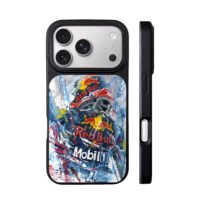 Red Bull F1 Racing Helmet Art iPhone 17 Pro Max Black Case