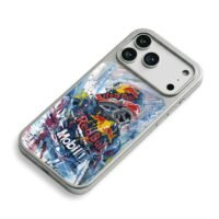 Red Bull F1 Racing Helmet Art iPhone 17 Pro Max Electroplated Silver Case2