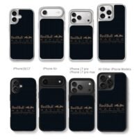Red Bull Racing F1 double bull logo Chris Brown Phone Case Black Electroplated Silver For Iphone 11 To 17