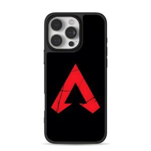 Red cracked Apex Legends logo iPhone 16 Pro Max Black Case