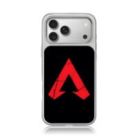 Red cracked Apex Legends logo iPhone 17 Pro Max Electroplated Silver Case1
