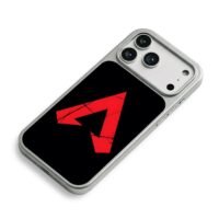 Red cracked Apex Legends logo iPhone 17 Pro Max Electroplated Silver Case2