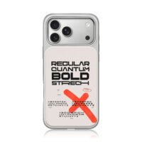Red cross font print alphabet art iPhone 17 Pro Max Electroplated Silver Case1