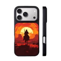 Red Dead cowboy horse sunset desert iPhone 17 Pro Max Black Case