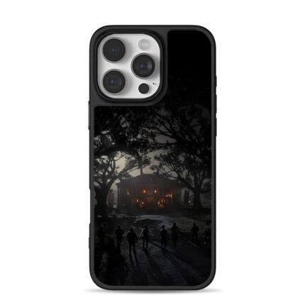 Red Dead gang to mansion at night iPhone 16 Pro Max Black Case