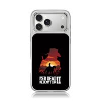Red Dead Redemption 2 cowboy horse iPhone 17 Pro Max Electroplated Silver Case1