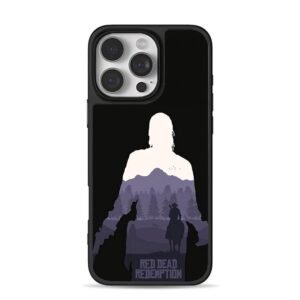 Red Dead Redemption cowboy on horse iPhone 16 Pro Max Black Case