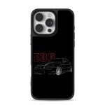 Red E36 BMW coupe on black iPhone 16 Pro Max Black Case