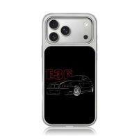 Red E36 BMW coupe on black iPhone 17 Pro Max Electroplated Silver Case1