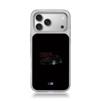 Red E36 BMW M Sport sedan graphic iPhone 17 Pro Max Electroplated Silver Case1
