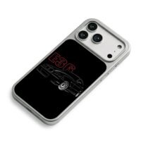Red E36 text BMW sedan art iPhone 17 Pro Max Electroplated Silver Case2